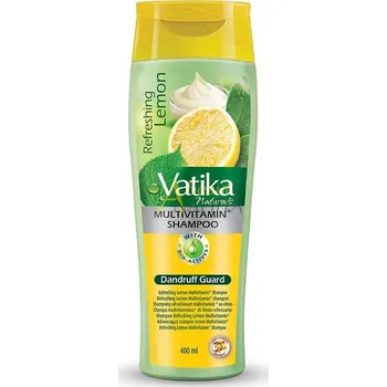 Barva na vlasy Osvěžující citronový multivitaminový šampon Vatika 400ml (Vatika Naturals Lemon Multivitamin+ Shampoo)