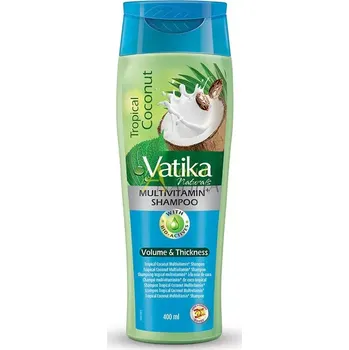 Barva na vlasy Multivitamínový šampon s tropickým kokosem Vatika 400ml (Vatika Naturals Coconut Multi Vitamin+ Shampoo)