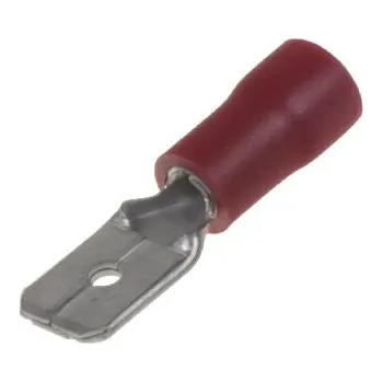 Konektor Zástrčka plochá 6,3 mm červená, 1 ks