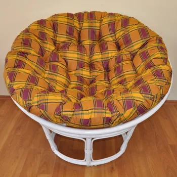 Papasan Nábytek PEGAS Ratanový papasan 100 cm bílý, polstr okrový