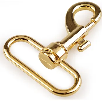 Kovová karabina otočná, průvlek 38 mm, barva 3 zlatá světlá