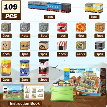 ostatní stavebnice Minecraft magnetická stavebnice Varianty: Vlak, 109 ks
