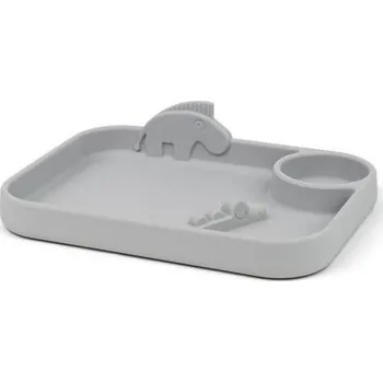 dětská jídelní sada Dětská miska Done by Deer Pekaboo dělený talíř Deer friends - šedý