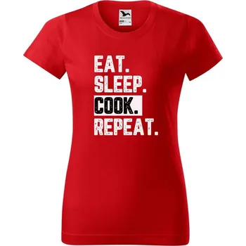 Dámské tričko DOBRÝ TRIKO Dámské tričko s potiskem Cook Barva: Červená, Velikost: XS