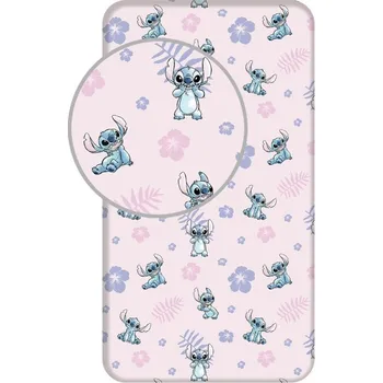 Prostěradlo JERRY FABRICS Prostěradlo Lilo and Stitch Pink Bavlna, 90/200 cm