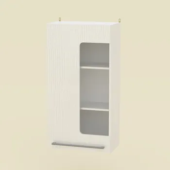 Šatní skříň VOMAKS Závěsná prosklená vitrína MG-3 | BÍLÁ Barva: bílá