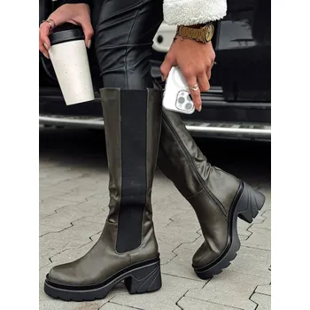 Dámské kozačky Dámské kozačky FERRINI dlouhé ZY0534 Barva: Zelená, Velikost: 36