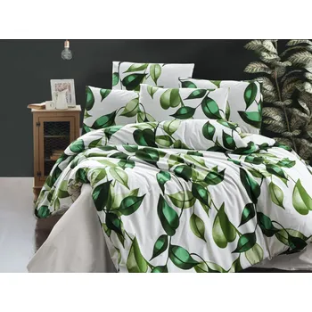 Povlečení Krepový povlak na polštář Leaves green 45x60