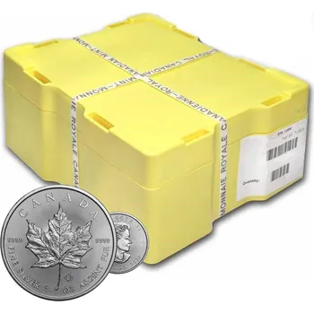 Box 500 x stříbrná mince 1 Oz Maple Leaf