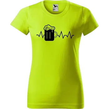 Dámské oblečení DOBRÝ TRIKO Dámské tričko s potiskem Tep pivo Barva: Limetková, Velikost: L