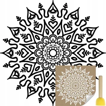 Obraz Šablona na malování na zeď moderna 45 x 45 cm Mandala Boho Rozeta