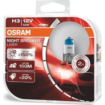 Žárovka Autožárovky Osram H3 12V 55W NEXT GENERATION +150% 2ks