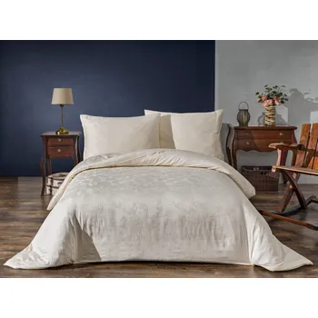 Povlečení Saténový povlak na polštář Větvičky smetanové 40x40