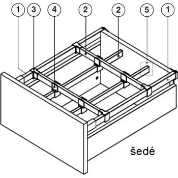 Zásuvkový kontejner Strong StrongMax vnitřní dělení šedé :: záslepka
