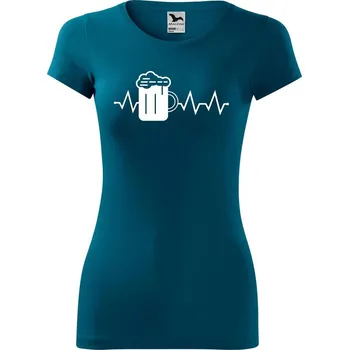 DOBRÝ TRIKO Dámské tričko Tep pivo Velikost: XL, Barva: Petrolejová