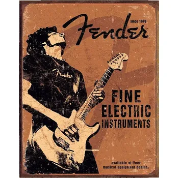 Plechová cedule Plechová cedule Fender - Rock On 40 cm x 32 cm