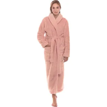 Dámský župan Unisex dlouhý hřejivý župan ALTA růžová - S