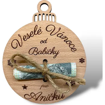 JarisWood Ozdoba dárková kartička se jménem 2