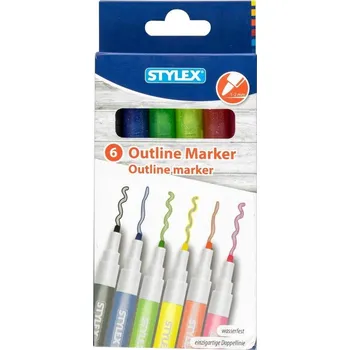 Fixy Stylex Outline marker, 6 barev