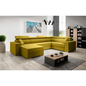 Sedací souprava Rozkládací rohová sedačka SVENIA BIS GO žlutá