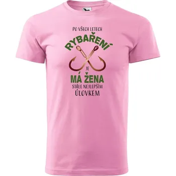 Pánské tričko DOBRÝ TRIKO Pánské tričko s potiskem Nejlepší úlovek Velikost: XS, Barva: Růžová
