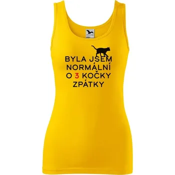 Dámské tričko DOBRÝ TRIKO Dámské tílko s potiskem Byla jsem normální Velikost: L, Barva: Žlutá