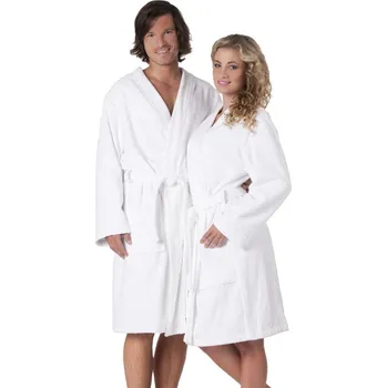 Dámský župan Unisex 3/4 bambusový župan kimono SAUNA bílá - 4XL