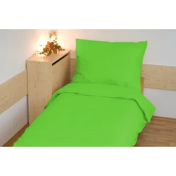 Povlečení Povlečení bavlna UNI 140x200, 70x90cm Limetka zipový uzávěr