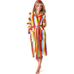 Dámský dlouhý župan s kapucí CAPRI duhová - L