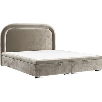 Postel Maison de Rêve Béžová čalouněná dvoulůžková postel UFFIZI 160 x 200 cm s úložným prostorem