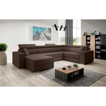 Sedací souprava Rozkládací rohová sedačka SVENIA BIS GO hnědá