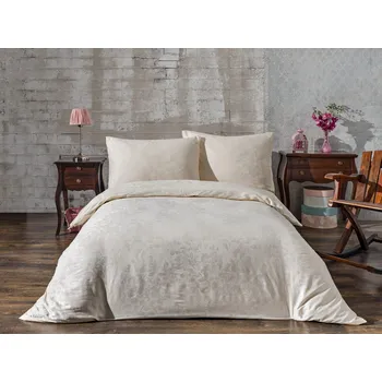 Povlečení Saténový povlak na polštář Lístečky smetanové 30x40