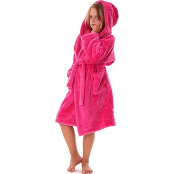 Dámský župan Dětský dlouhý župan s kapucí LILLY a JACK EXTRA malinová - 104