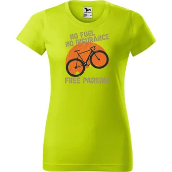 Dámské oblečení DOBRÝ TRIKO Dámské tričko s potiskem Free parking Barva: Limetková, Velikost: M