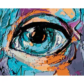 Malování podle čísel Abstraktní oko mladé dívky, 40x50 cm, bez rámu a bez vypnutí plátna