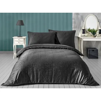 Povlečení Saténový povlak na polštář Tečky šedé