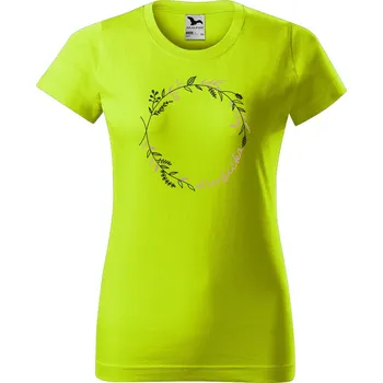 Dámské oblečení DOBRÝ TRIKO Dámské tričko s potiskem Družička kruh Barva: Limetková, Velikost: L