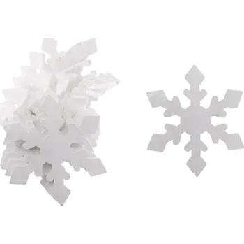 Vánoční dekorace Vločky 6cm, 10ks dřevěné, bílé