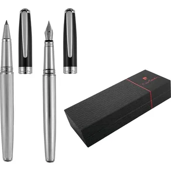 Sada psacích potřeb PIERRE CARDIN CHRISTOPHE sada roller + plnicí pero, černo-stříbrná