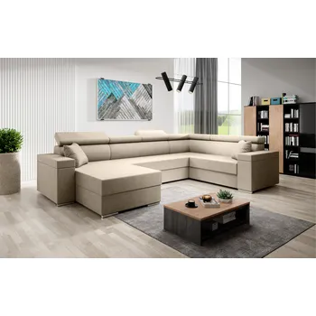 Sedací souprava Rozkládací rohová sedačka SVENIA BIS GO béžová