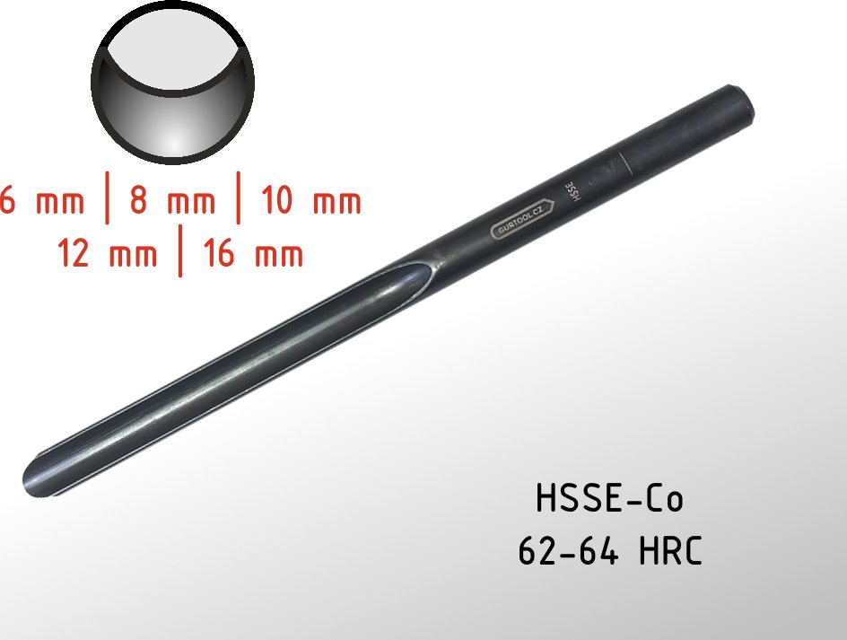 Vřetenový struh GURTOOL bez rukojeti Průměr: 16 mm Spindle Gouge without Handle