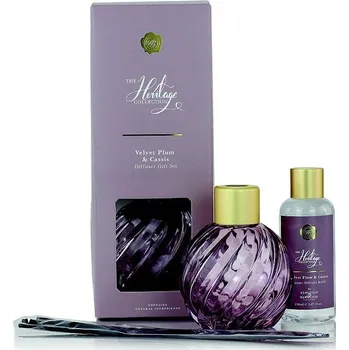 Aroma difuzér Ashleigh & Burwood Dárková sada skleněný MAUVE s náplní VELVET PLUM & CASSIS 150 ml