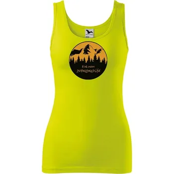 DOBRÝ TRIKO Dámské tílko s potiskem Dobrodružství Velikost: XS, Barva: Limetková