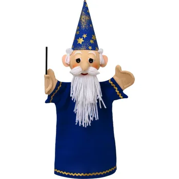 plyšák Maňásek Kouzelník 36cm modrý, maňásek