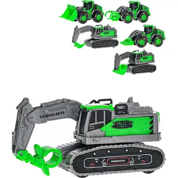 autíčko Stavební vozidla zelená 11,5 cm na setrvačník, 9 druhů