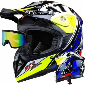 Helma na motorku Horn motocyklová přilba Enduro Cross Quad + brýle L