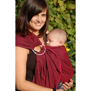 Šátek na nošení dítěte Ring sling Storchenwiege Leo bordeaux