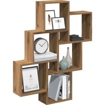 police Nástěnná police kostky dub artisan 78x15x93 cm kompozitní dřevo Hnědá 856595