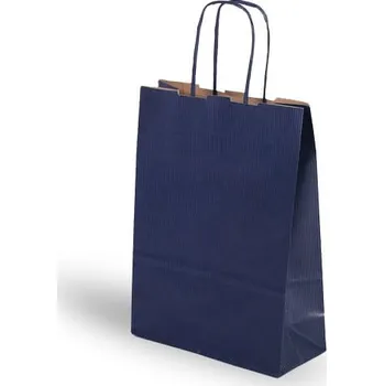 Papírová taška modrá - kroucené ucho