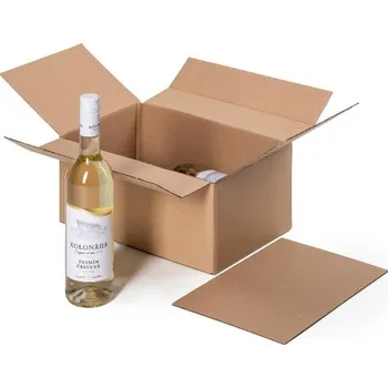 Stojan na víno Krabice na 6 lahví vína -prodloužená, s proložkou